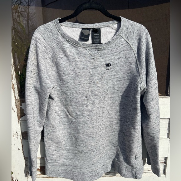 Harley Davidson women’s size large gray crewneck longsleeved sweatshirt logo - Picture 1 of 5